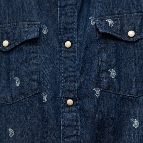 H&M Men's Long Sleeve Paisley Slim Fit Button Down - Picture 3 of 5